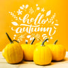 Arrangement With Pumpkins And Yellow Background Psd