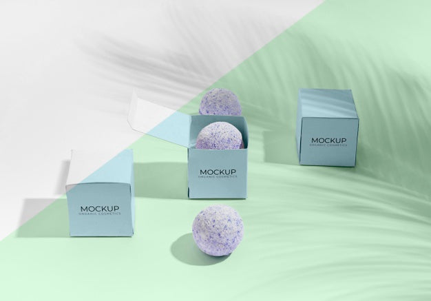 Arrangement With Purple Bath Bombs Psd