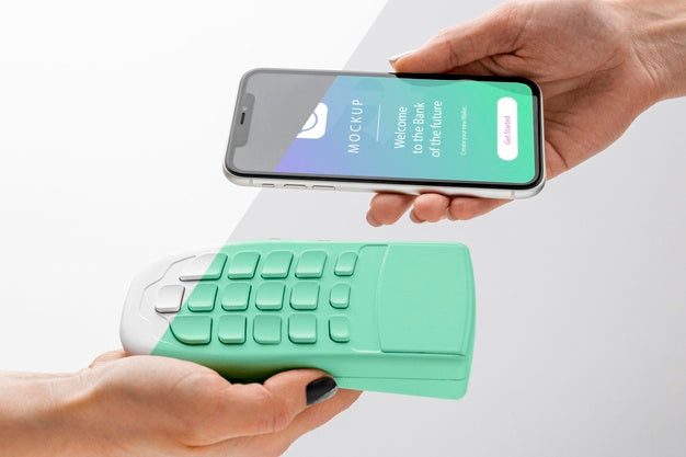 Arrangement With Smartphone Payment App Mock-Up Psd