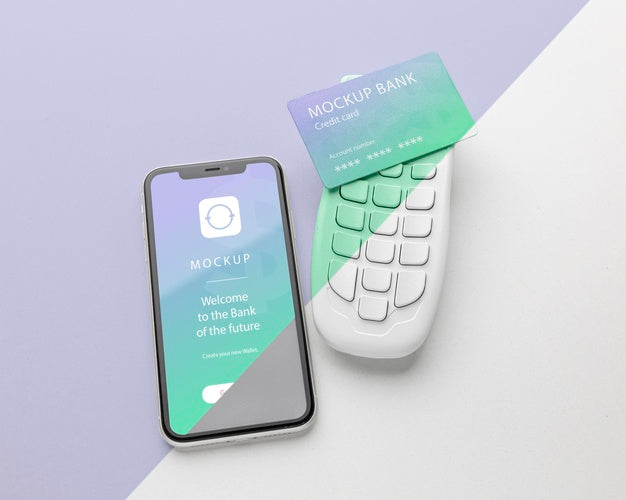 Arrangement With Smartphone Payment App Mock-Up Psd