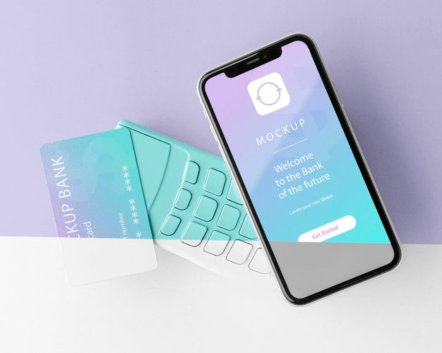 Arrangement With Smartphone Payment App Mock-Up Psd
