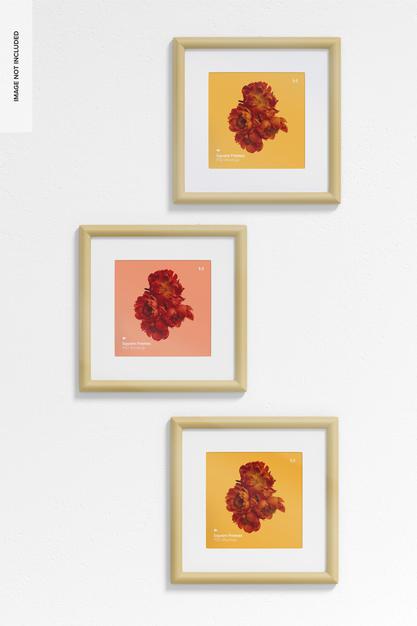 Array 1:1 Square Frame Mockup, Front View Psd