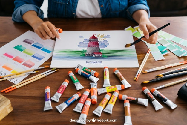 Art And Paint Mockup Psd