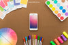 Art Concept With Smartphone And Pencils Psd