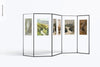 Art Exhibition Metallic Modular Frame Mockup, Front View Psd
