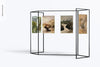 Art Exhibition Metallic Modular Frame Mockup, Right View Psd