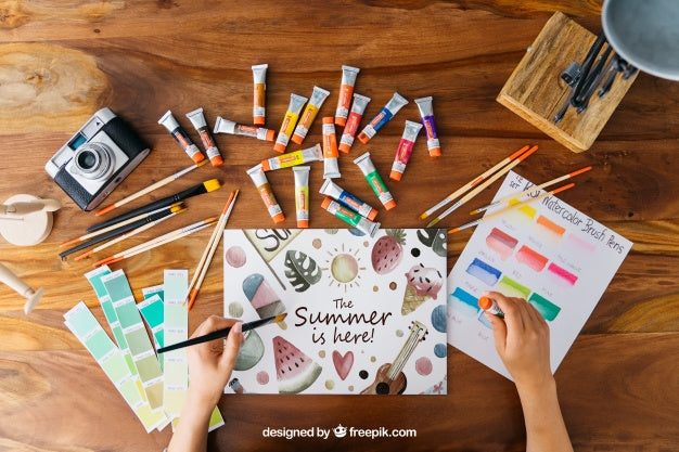 Art Mockup With Paper Psd