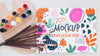 Art Studio Colourful Mock-Up With Brushes Psd