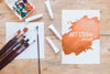 Art Studio Mock-Up Brushes And Paint Psd