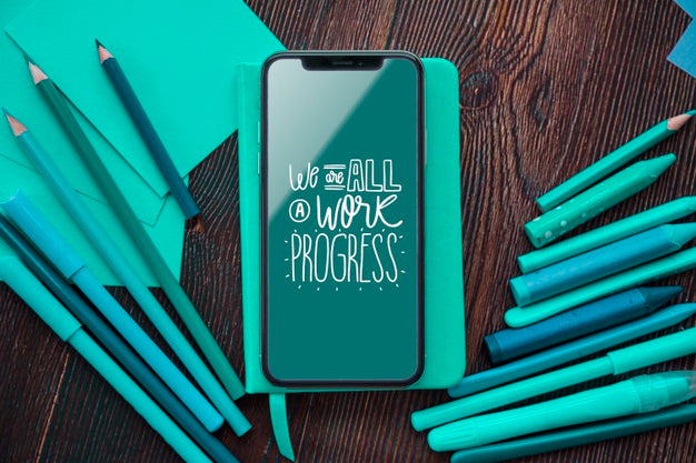 Art Work Tools And Mobile Mock-Up Psd