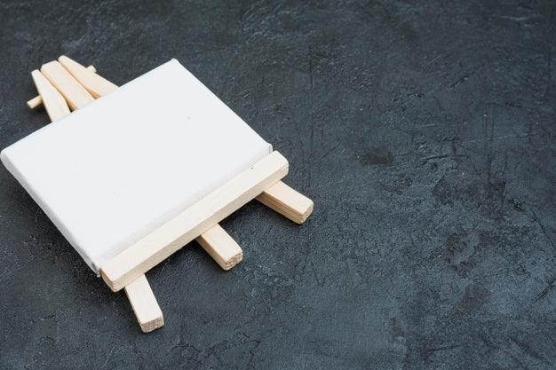 Artist Concept Arrangement With Canvas Mock-Up And Copy Space Psd