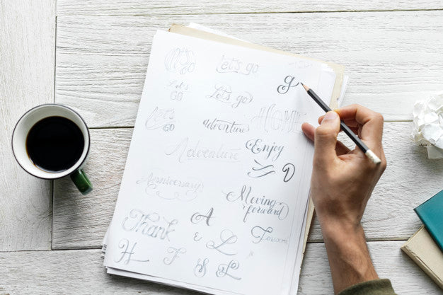 Artist Designing Vintage Cliche Inspirational Texts Psd