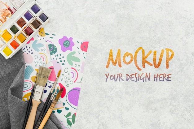 Artist Desk Concept Mock-Up Psd