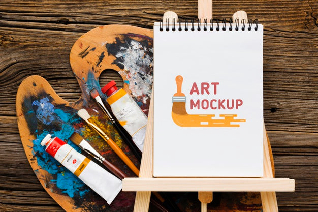 Artist Desk Concept With Psd