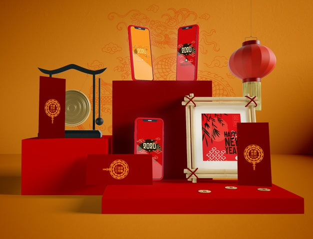 Artistic Chinese New Year Illustration Psd