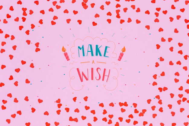 Artistic Concept With Make A Wish Message Psd