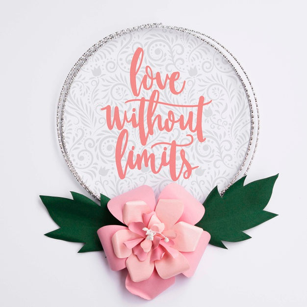 Artistic Flowers Frame With Inspirational Message Psd