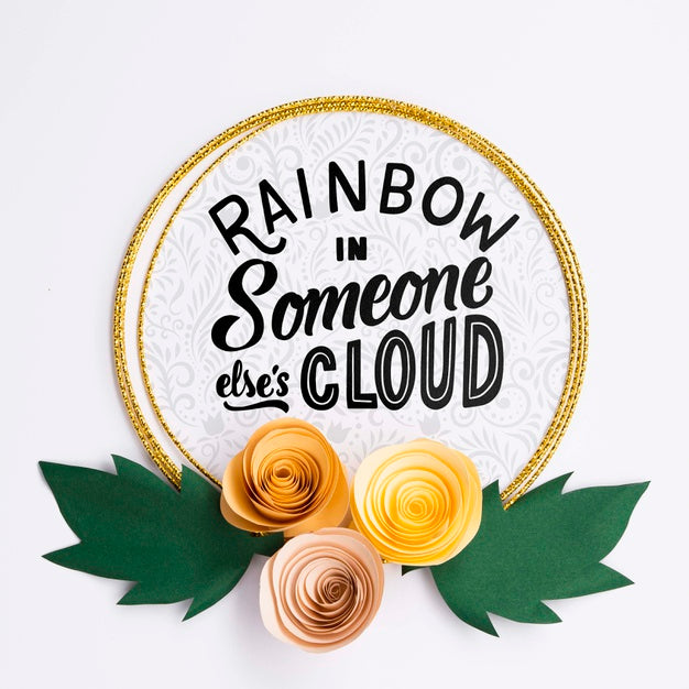 Artistic Flowers Frame With Positive Quotation Psd