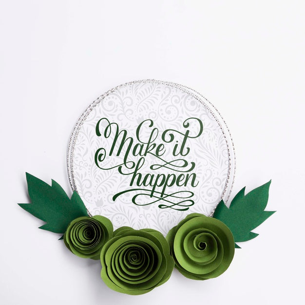 Artistic Flowers Frame With Positive Quote Psd