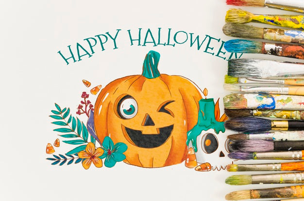 Artistic Hallopween Concept On Paper Sheet Psd