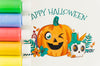 Artistic Happy Halloween Design On Paper Sheet Psd