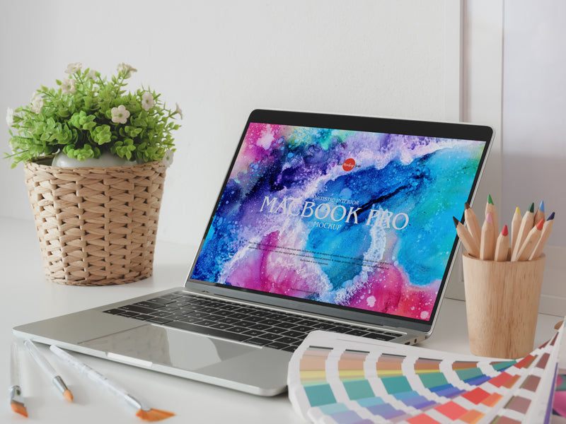 Artistic Interior Macbook Pro Mockup