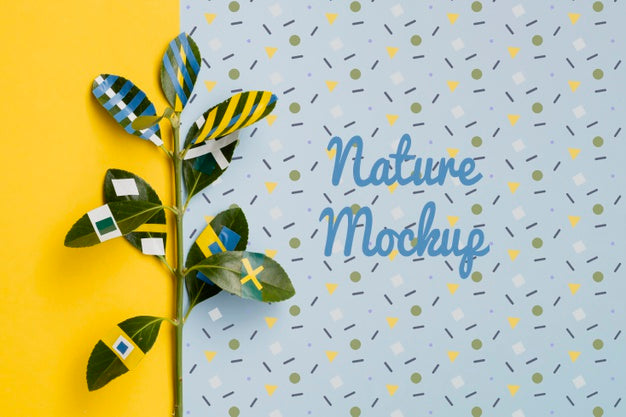 Artistic Plant Drawing Mock-Up Psd