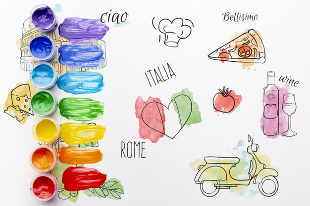 Artistic Watercolor Drawing Psd