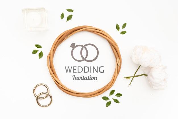 Artistic Wedding Invitation Frame Psd