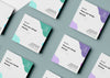 Assortment Of Business Cards With Braille Design Psd