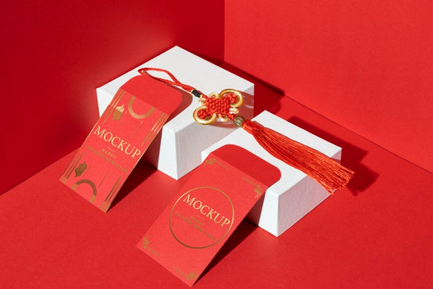 Assortment Of Chinese New Year Mock-Up Elements Psd