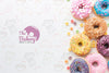 Assortment Of Colorful Donuts With Mock-Up Psd