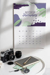 Assortment Of Mock-Up Wall Calendar Indoors Psd
