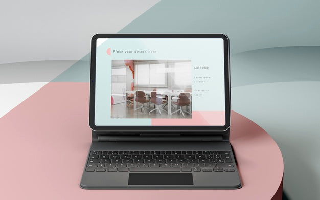 Assortment Of Modern Tablet With Keyboard Attached Psd