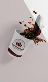 Assortment Of Paper Coffee Cup With Coffee Splash Psd