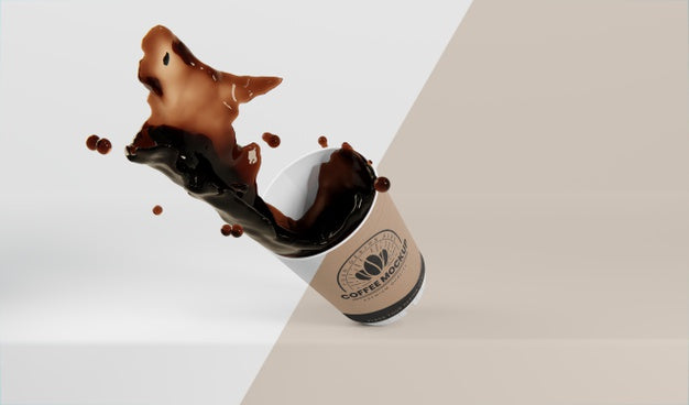 Assortment Of Paper Coffee Cup With Coffee Splash Psd