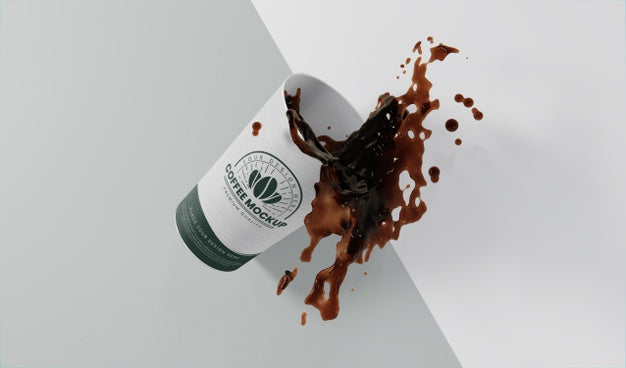 Assortment Of Paper Coffee Cup With Coffee Splash Psd