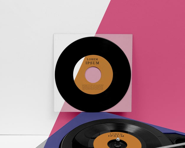 Assortment Of Vinyl Records Mock-Up Psd