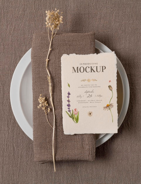 Assortment Of Wedding Mock-Up Cards Psd
