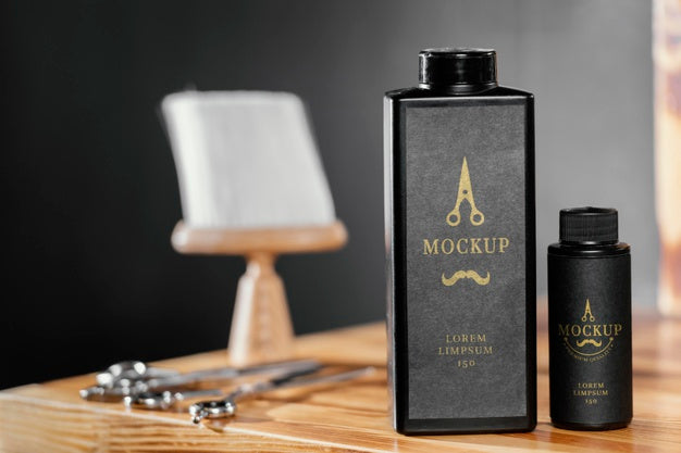 Assortment With Barber Shop Element Mock-Up Psd