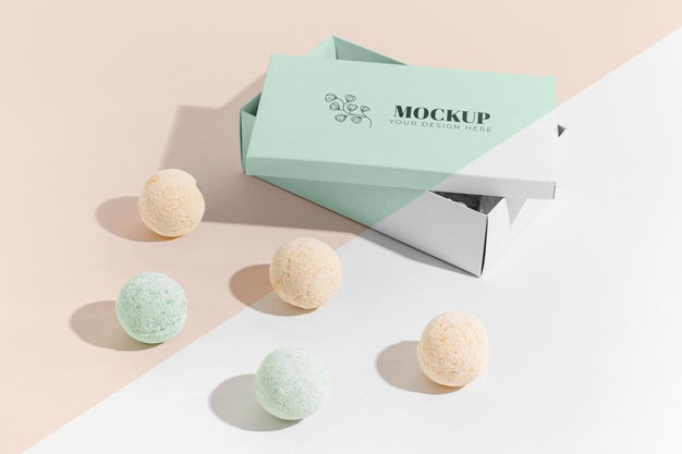 Assortment With Boxes And Bath Bombs Psd