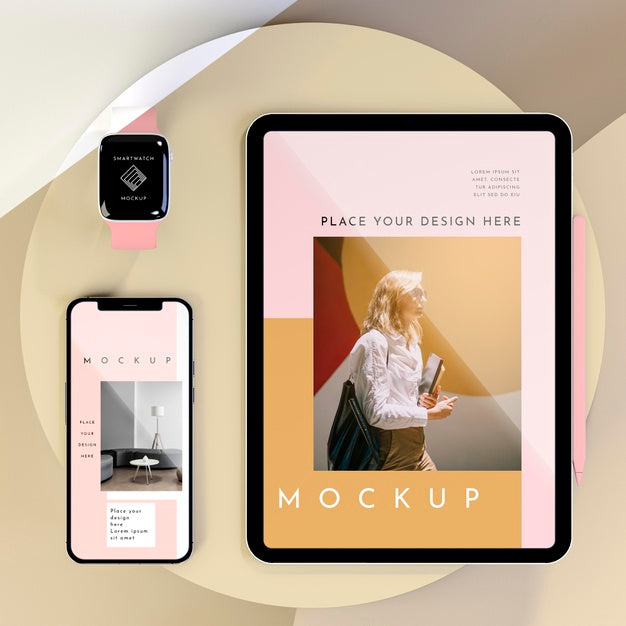 Assortment With Modern Devices Mock-Up Psd