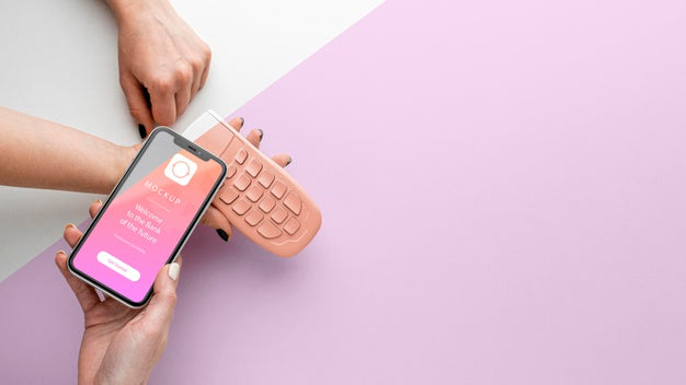 Assortment With Smartphone Payment App Mock-Up Psd