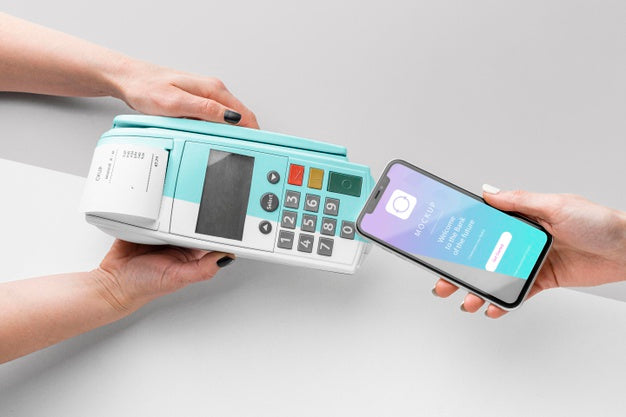 Assortment With Smartphone Payment App Mock-Up Psd