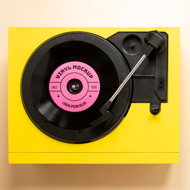 Assortment With Vinyl Record Mock-Up Psd