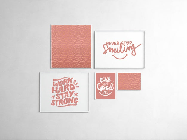 Asymmetrical Panels Hanging On A Wall Psd