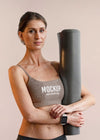 Athletic Woman Holding Yoga Mat Psd