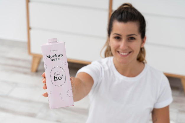 Athletic Woman With Water Bottle Mock-Up Psd