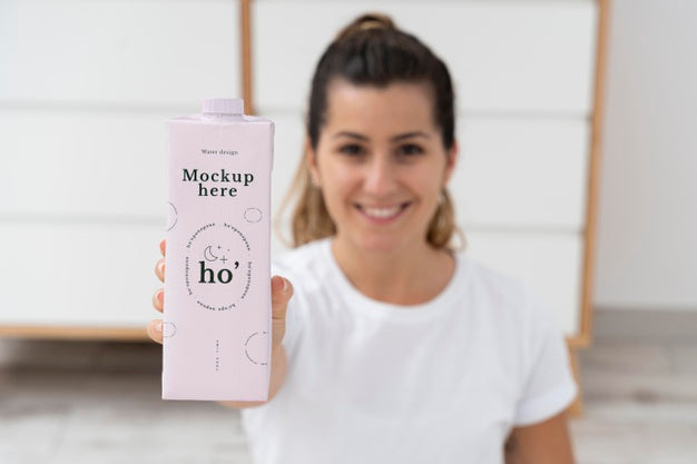 Athletic Woman With Water Bottle Mock-Up Psd