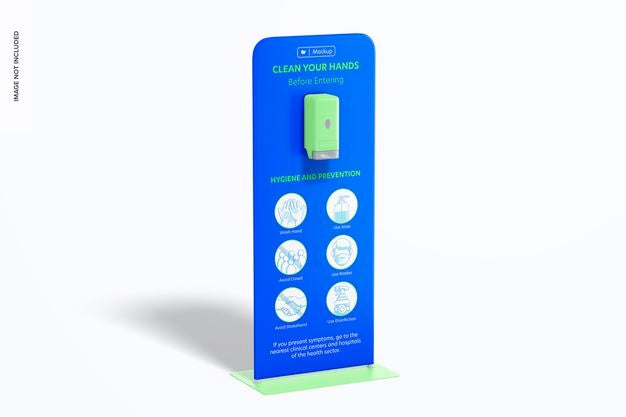 Automatic Hand Sanitizer Stand Mockup Psd